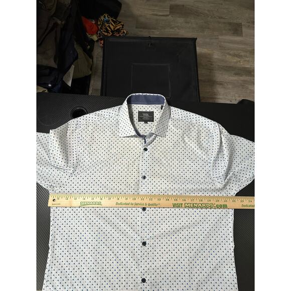 WRK 4 Way Stretch Performance Long Sleeve Button Up Geometric Print Size 16 Lrg - Picture 4 of 14